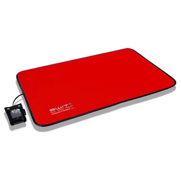 SWIT® Hundematte in rot mit integriertem Neurobalance-System – erhältlich in verschiedenen Farben und 5 Modi für Entspannung, Fokus & Regeneration