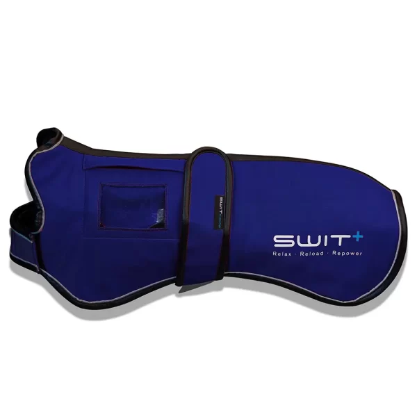 SWIT® Dog Jacket with integrated Neurobalance system – available in different colors with 5 modes to support relaxation, focus and recovery